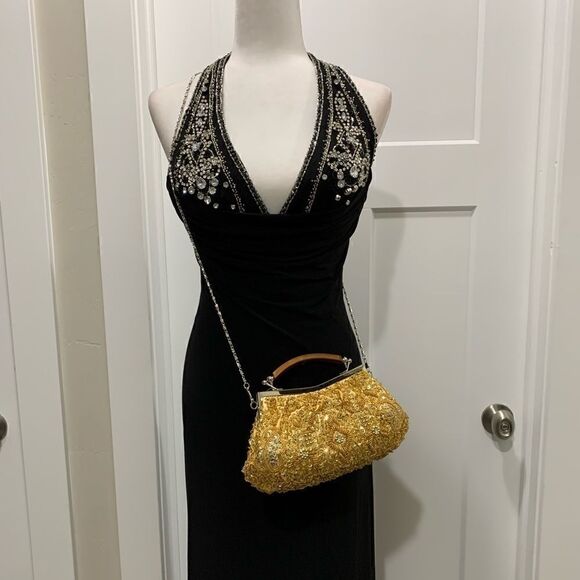 New Gorgeous Vintage bag with Sequins And Beads. Large evening bag. - Picture 2 of 8